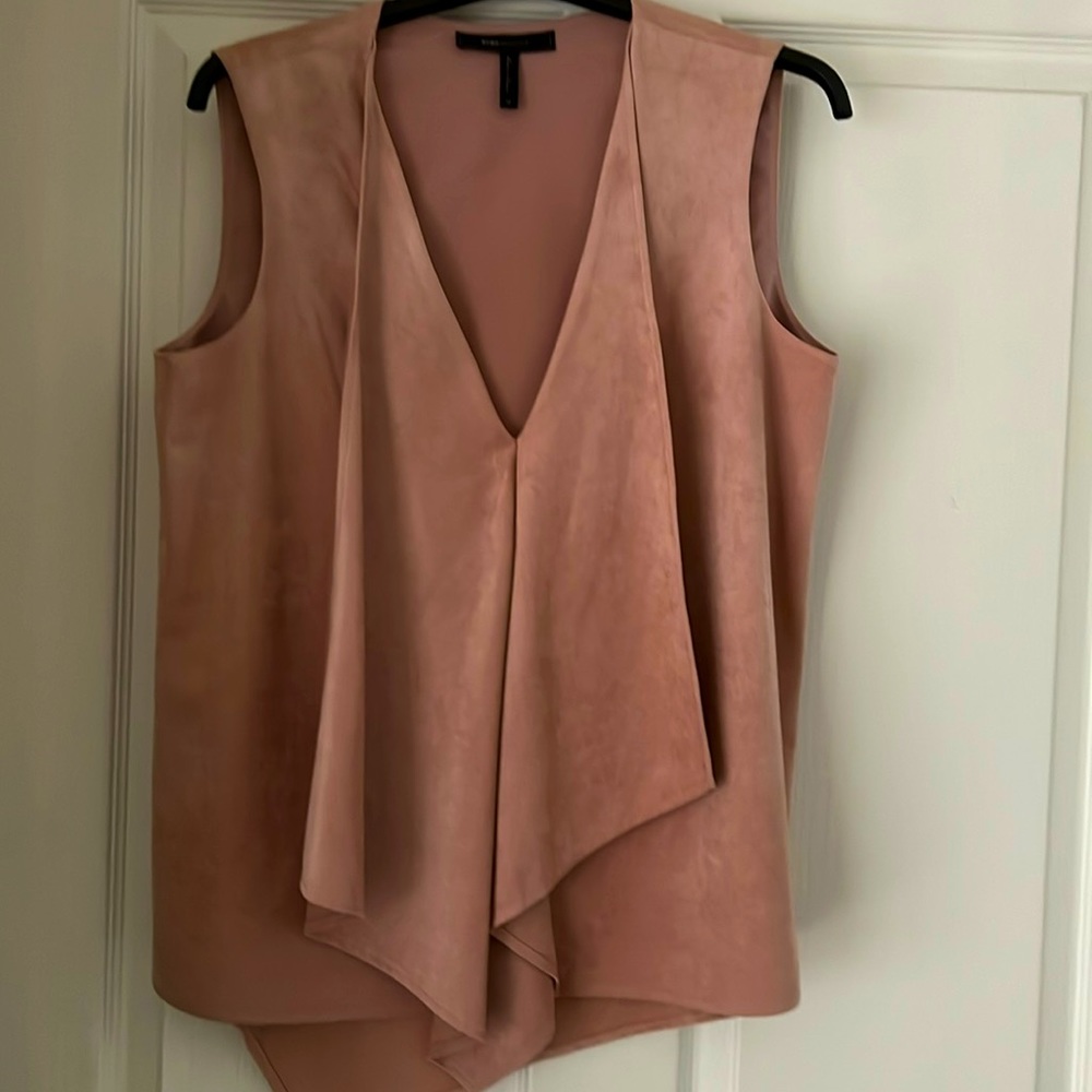 BCBGMAXAZRIA faux suede women’s top